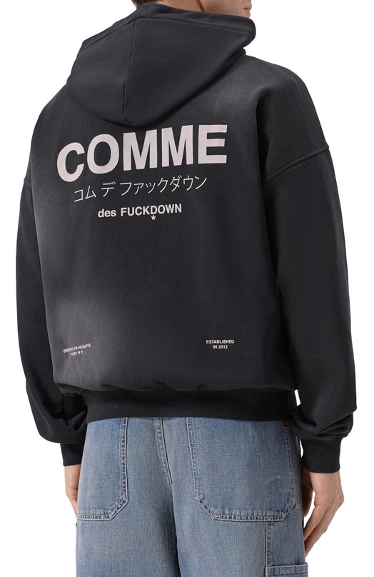 Хлопковое худи Comme des Fuckdown CFABM01740 Чёрный  CFABM01740 Фото 4