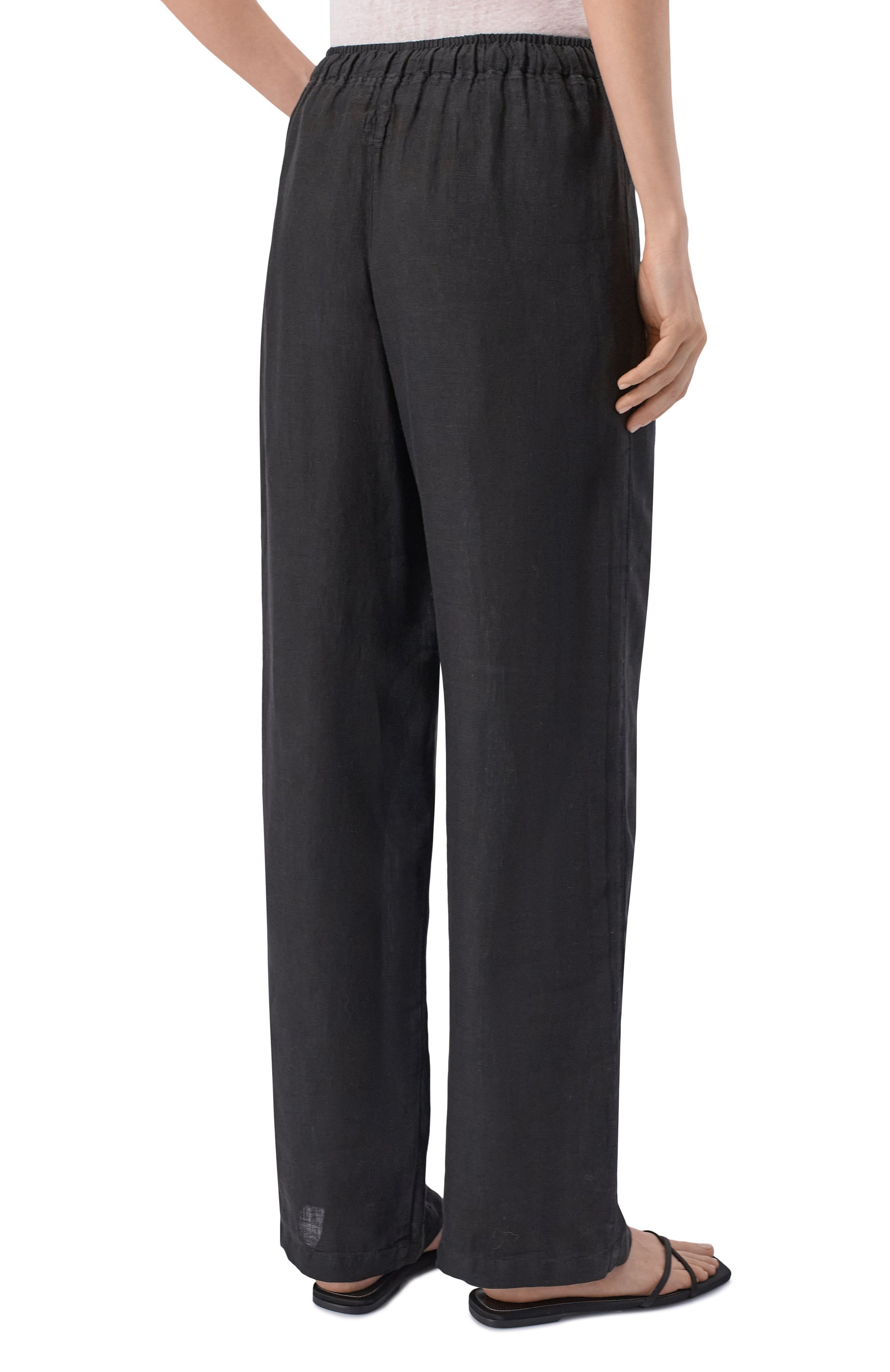 Льняные брюки 120% LINO черного цвета по цене 27800 руб., арт. 33ALIW2145/0000115, фото 4 Льняные брюки 120% LINO, арт. 33ALIW2145/0000115, фото 4