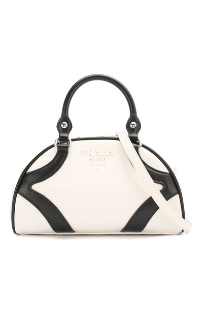 Сумка bowling PRADA черно-белого цвета по цене 170000 руб., арт. IBB071-ASK-F0964-DSO, фото 4 Сумка bowling PRADA, арт. IBB071-ASK-F0964-DSO, фото 4