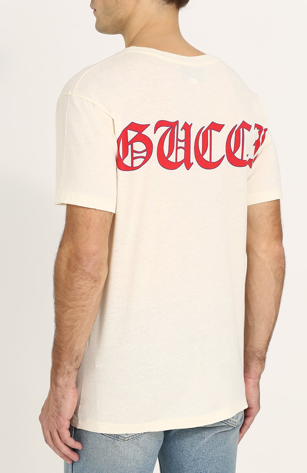 Хлопковая футболка с принтом GUCCI, арт. 493117/X3H27, фото 4