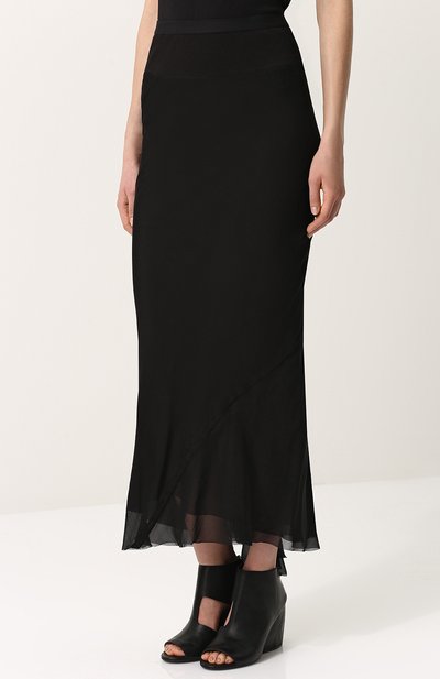 Шелковая юбка-миди асимметричного кроя RICK OWENS, арт. RP18S8334/SCH, фото 3