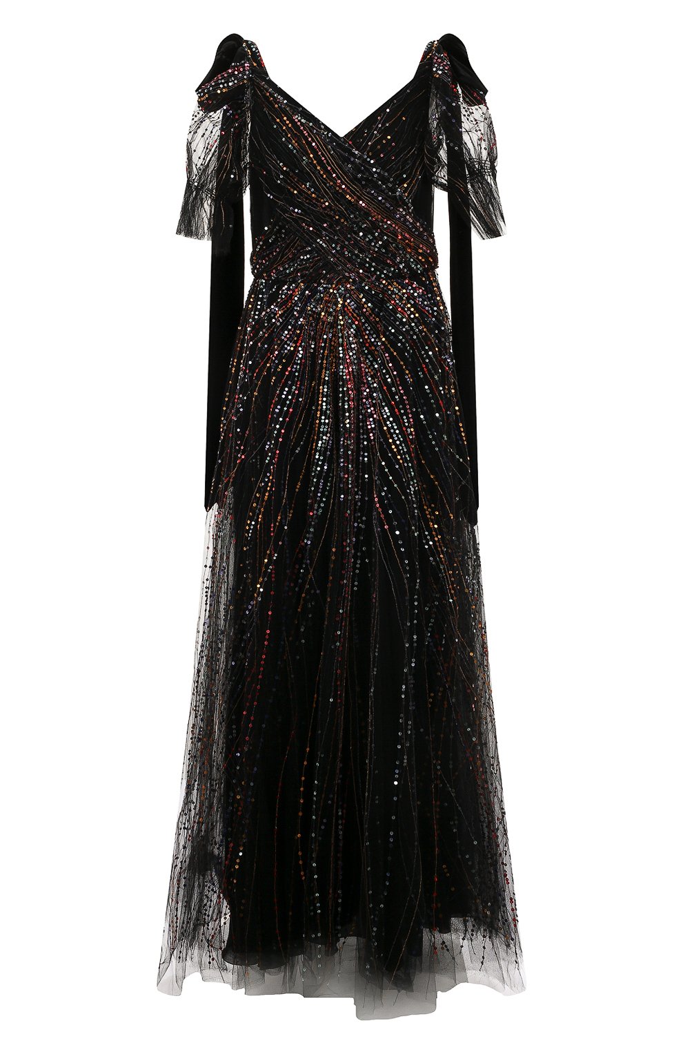 Платье с отделкой пайетками VALENTINO, арт. QB2VD7P51ED, фото 1