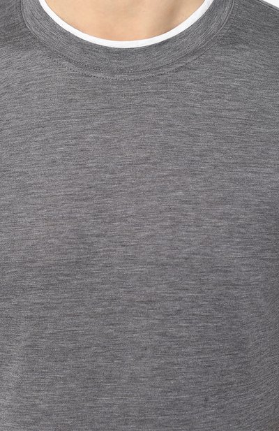 Футболка из шелка и хлопка BRUNELLO CUCINELLI, арт. MTS467427, фото 5