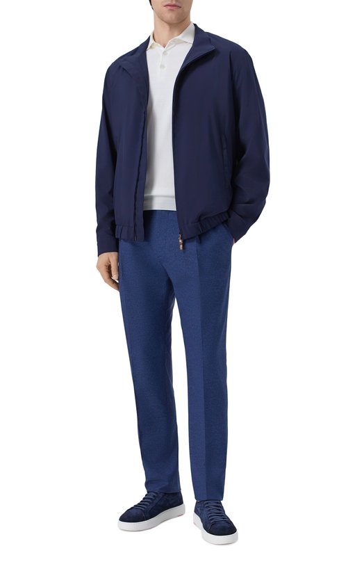 Брюки из шерсти и хлопка Andrea Campagna XRETR0L0NG/GB1866 Синий  XRETR0L0NG/GB1866 Фото 2