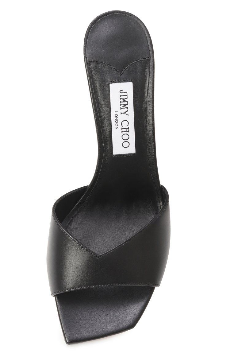 Женские кожаные мюли skye 70 JIMMY CHOO черного цвета, арт. SKYE 70/CLF | Фото 6 (Драгоценные камни: Проставлено; Материал внешний: Натуральная кожа; Каблук высота: Высокий; Подошва: Плоская; Материал сплава: Проставлено; Материал внутренний: Натуральная кожа; Каблук тип: Фигурный)