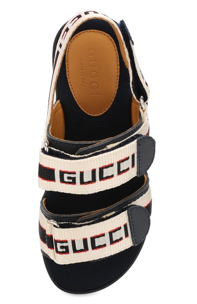 Текстильные сандалии GUCCI синего цвета по цене 30950 руб., арт. 553064/HJP20, фото 4 Текстильные сандалии GUCCI, арт. 553064/HJP20, фото 4