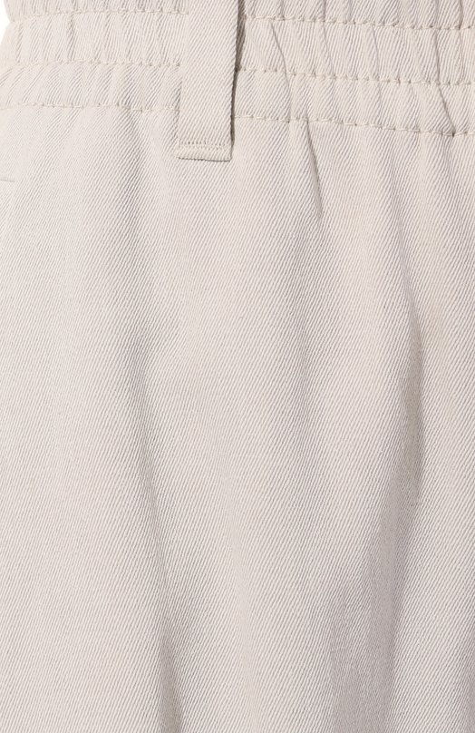 Брюки из хлопка и льна Brunello Cucinelli MH561P8555 Кремовый  MH561P8555 Фото 5