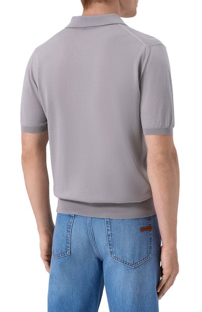 Хлопковое поло KITON светло-серого цвета по цене 133500 руб., арт. UMKX33ZK358, фото 4 Хлопковое поло KITON, арт. UMKX33ZK358, фото 4