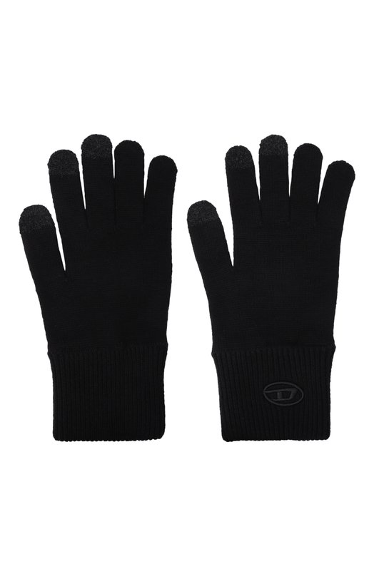 Перчатки из шерсти и хлопка Diesel A22033/0DA0B Чёрный  A22033/0DA0B Фото 2