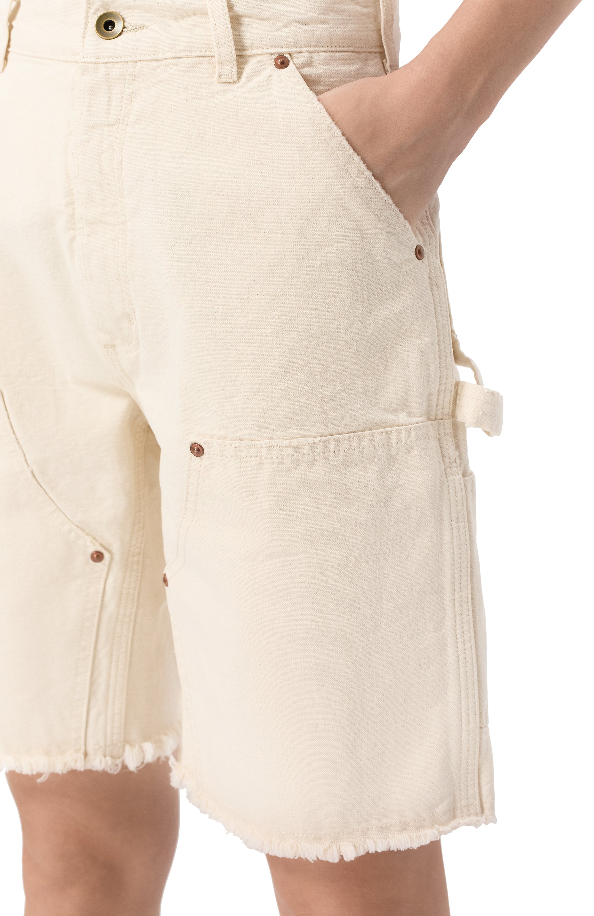 Хлопковые шорты MAISON MARGIELA кремового цвета по цене 95050 руб., арт. S50MU0082/M35261, фото 9 Хлопковые шорты MAISON MARGIELA, арт. S50MU0082/M35261, фото 9