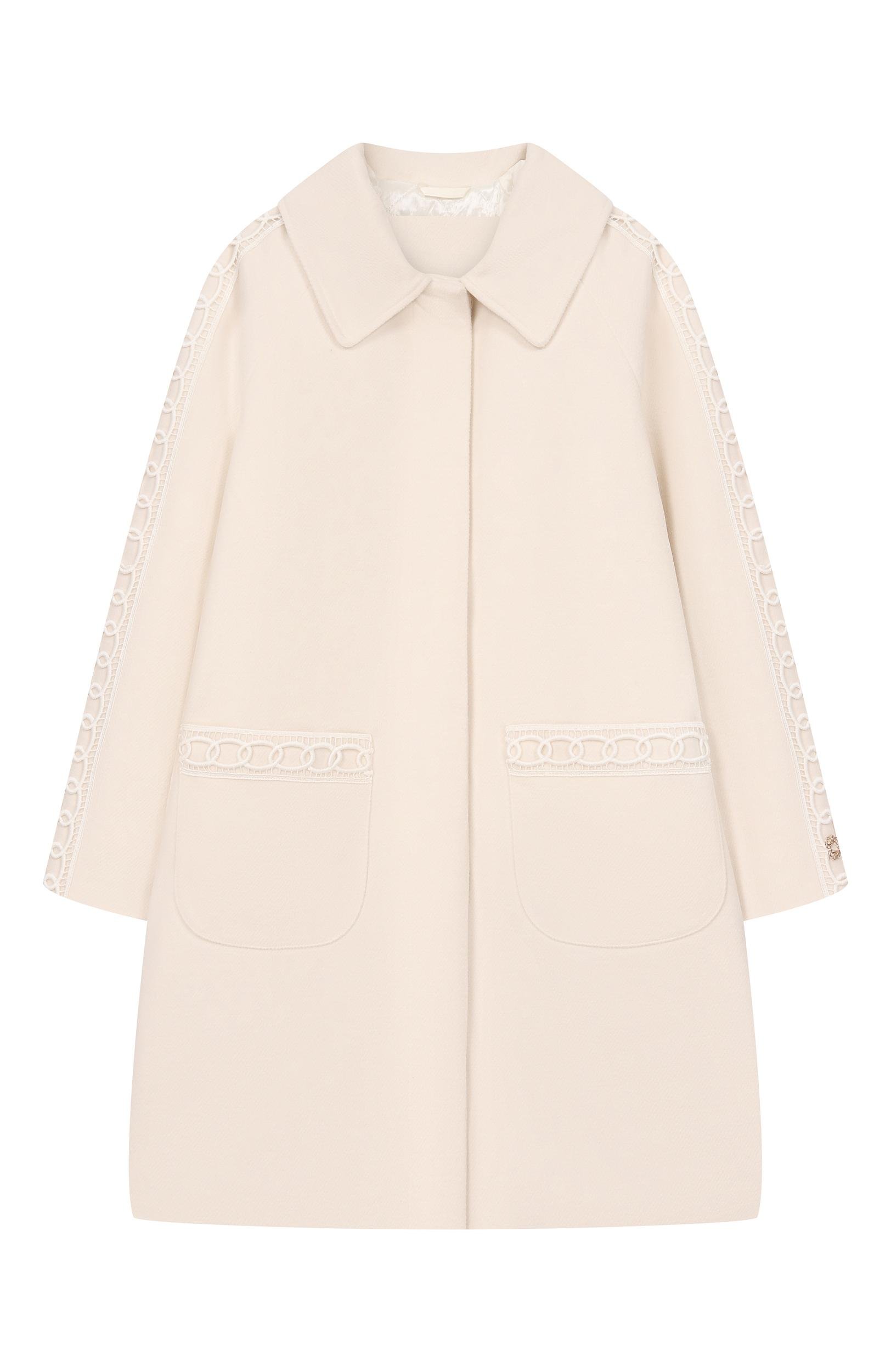 Пальто ELIE SAAB JUNIOR молочного цвета по цене 85650 руб., арт. EFCT004/TS1059, фото 1 Пальто ELIE SAAB JUNIOR, арт. EFCT004/TS1059, фото 1