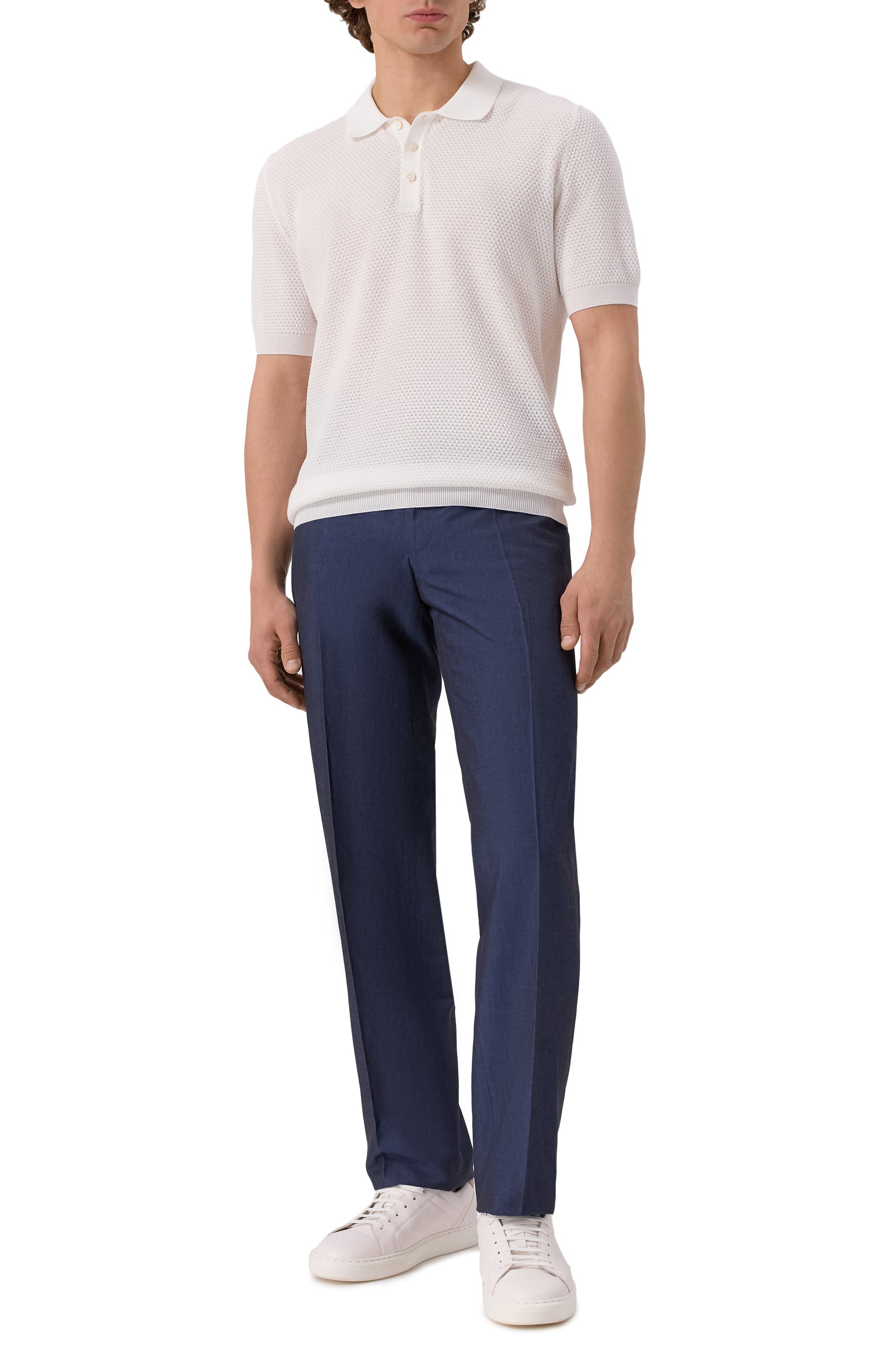 Брюки из хлопка и льна MVST темно-синего цвета по цене 74350 руб., арт. MKATTY22/802, фото 2 Брюки из хлопка и льна MVST, арт. MKATTY22/802, фото 2