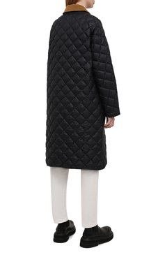 Женская пуховая куртка BURBERRY черного цвета, арт. 8038243 | Фото 4 (Кросс-КТ: Куртка, Утепленные; Материал внешний: Синтетический материал; Материал утеплителя: Пух и перо; Рукава: Длинные; Материал подклада: Синтетический материал; Стили: Спорт-шик; Длина (верхняя одежда): До колена; Женское Кросс-КТ: Пуховик-куртка; Материал сплава: Проставлено; Драгоценные камни: Проставлено)