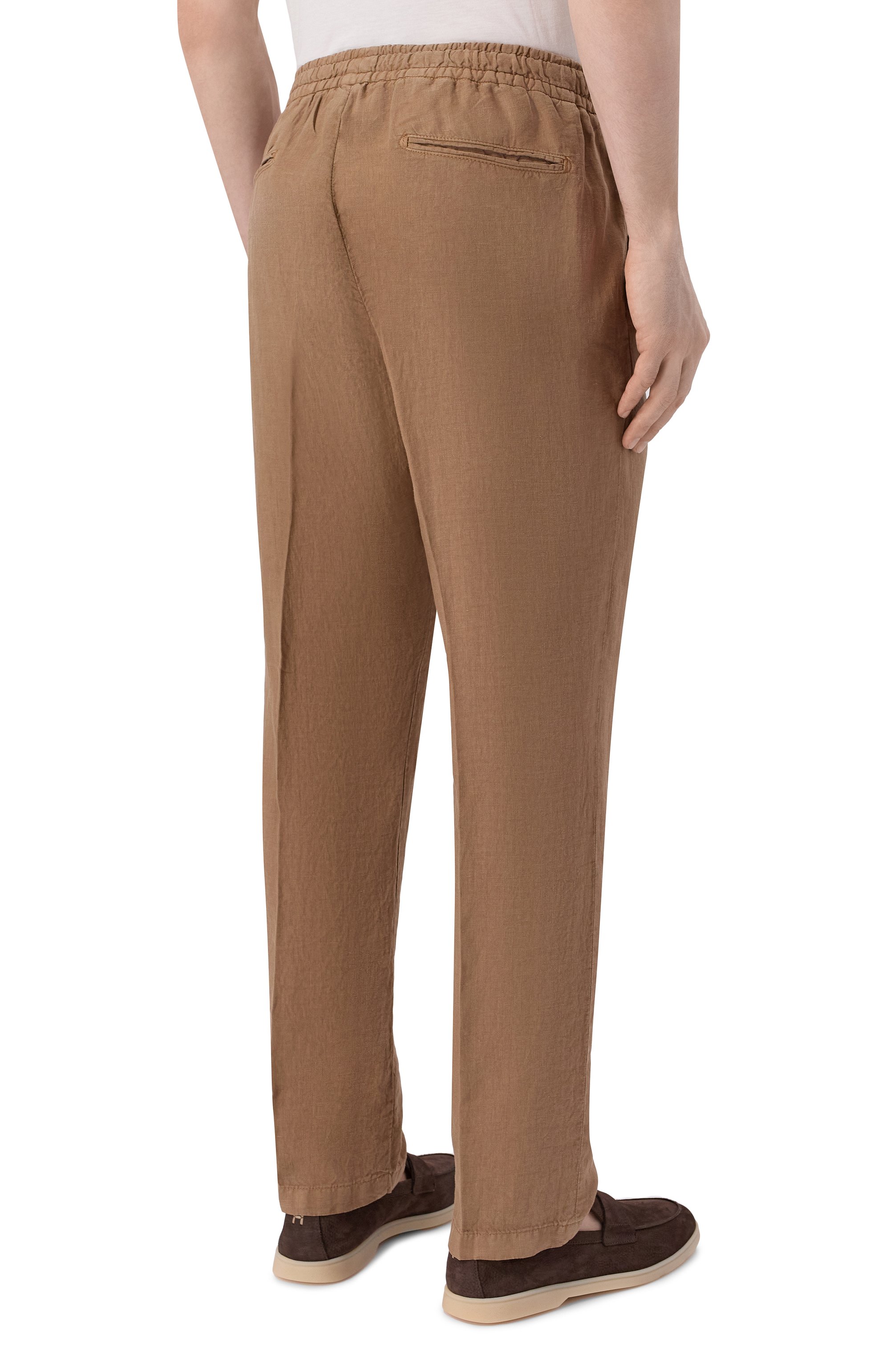 Льняные брюки BOGLIOLI коричневого цвета по цене 49950 руб., арт. 89895Q/SB5752, фото 4 Льняные брюки BOGLIOLI, арт. 89895Q/SB5752, фото 4