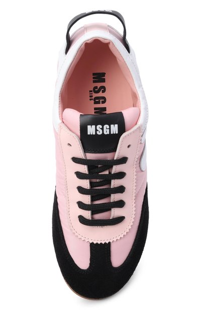 Кожаные кеды MSGM KIDS розового цвета по цене 27750 руб., арт. 83963/VAR1, фото 4 Кожаные кеды MSGM KIDS, арт. 83963/VAR1, фото 4