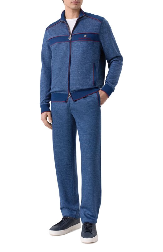 Брюки из шелка и льна Stefano Ricci K919052P3D/T26103_001 Синий  K919052P3D/T26103_001 Фото 2