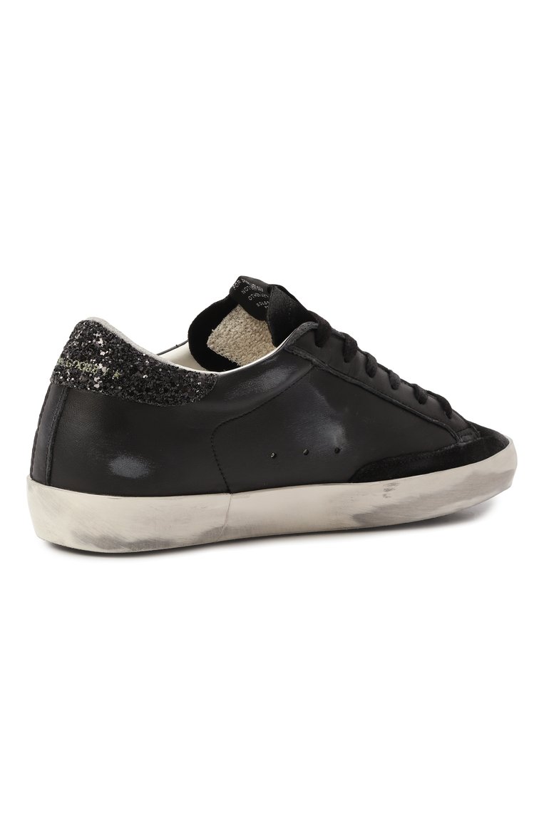 Женские кожаные �кеды super-star GOLDEN GOOSE DELUXE BRAND черного цвета, арт. GWF00101.F003463 | Фото 5 (Подошва: Платформа; Материал внутренний: Натуральная кожа; Материал внешний: Натуральная кожа; Кросс-КТ: Низкие; Стили: Кэжуэл; Материал утеплителя: Без утеплителя; Автоматизация состава: Проставлено; Автоматизация ТО: Проставлено)
