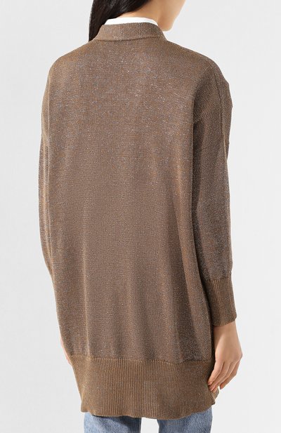 Хлопковый кардиган BRUNELLO CUCINELLI золотого цвета по цене 176000 руб., арт. M74767606, фото 4 Хлопковый кардиган BRUNELLO CUCINELLI, арт. M74767606, фото 4