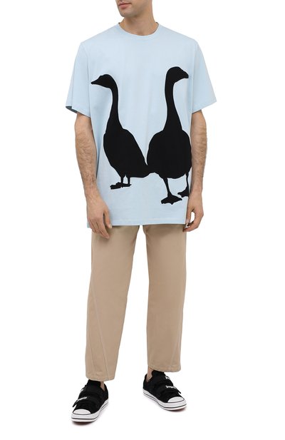 Хлопковая футболка LOEWE голубого цвета по цене 45150 руб., арт. H526341XB3, фото 2 Хлопковая футболка LOEWE, арт. H526341XB3, фото 2