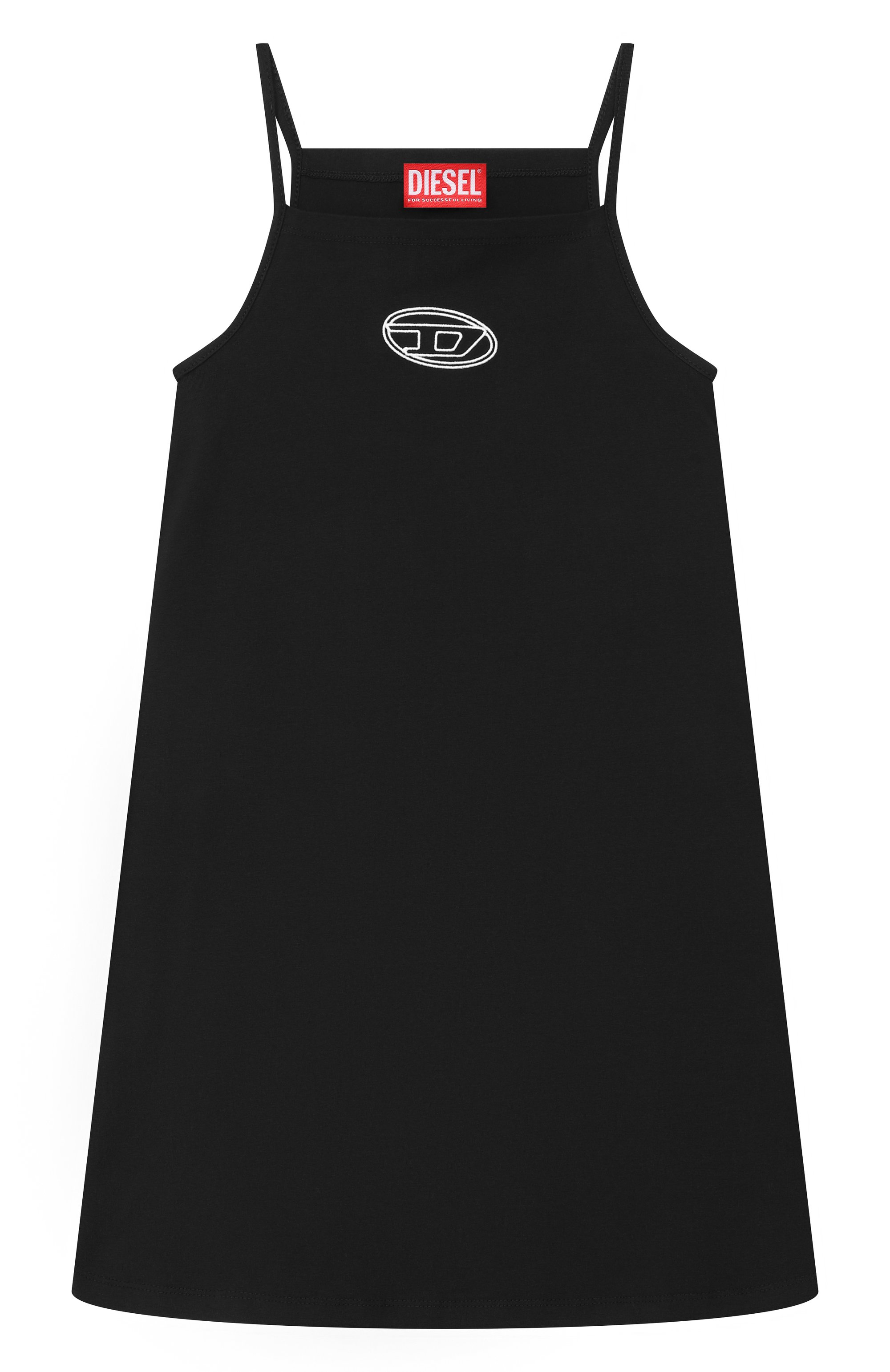 Хлопковый сарафан DIESEL черного цвета по цене 10900 руб., арт. J02635/KYA0L, фото 1 Хлопковый сарафан DIESEL, арт. J02635/KYA0L, фото 1