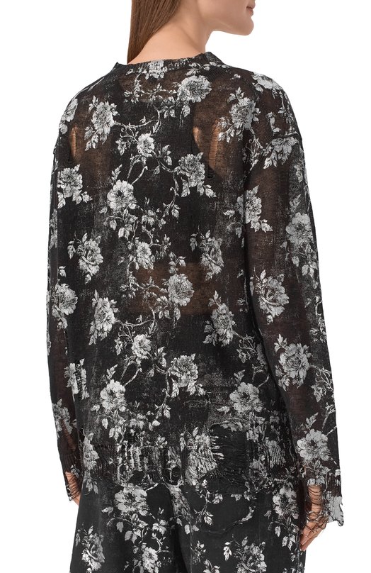 Льняной кардиган R13 R13WY237-Y262A Чёрный  R13WY237-Y262A Фото 4