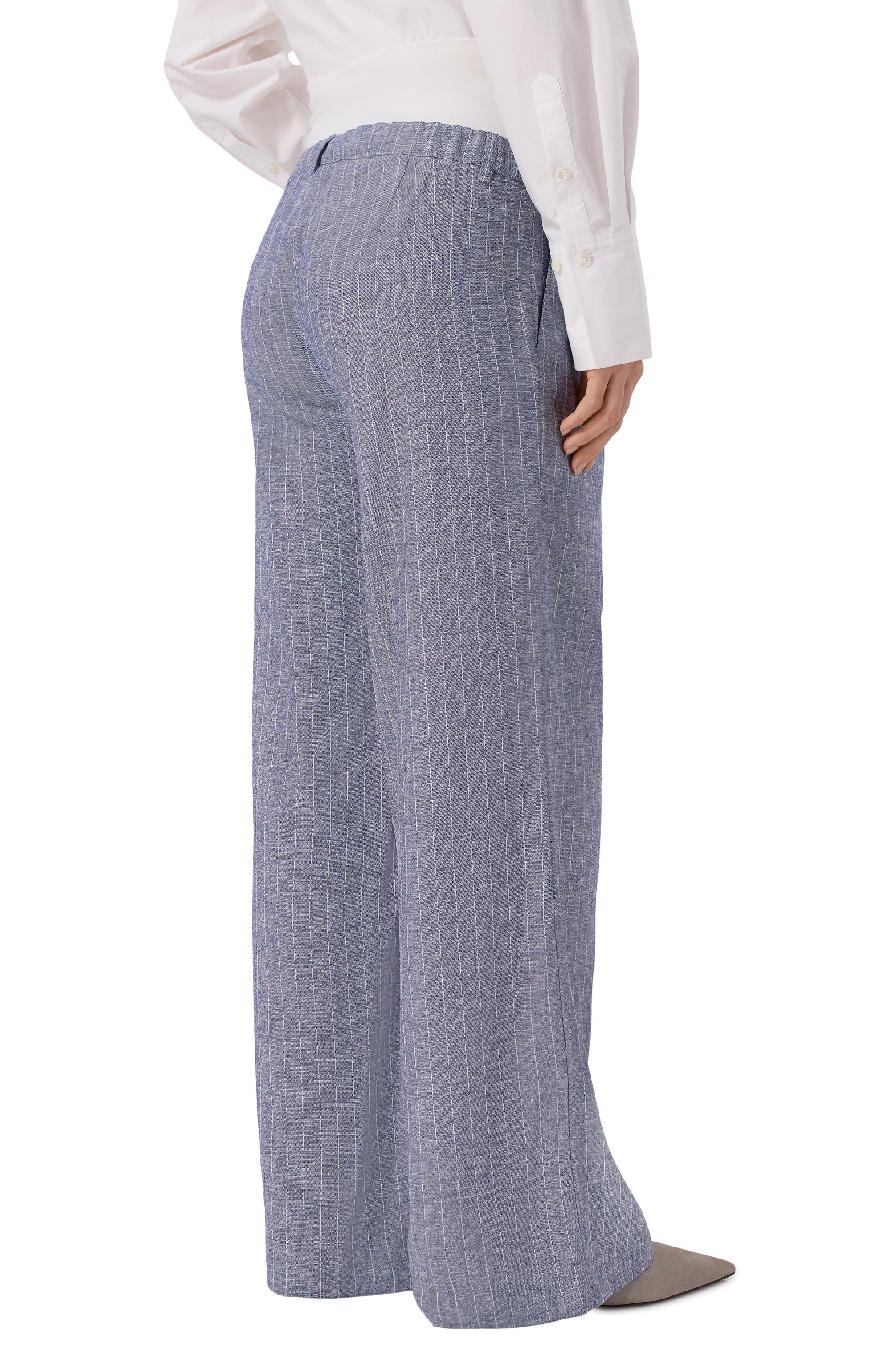 Брюки из вискозы и льна PIETRO BRUNELLI синего цвета по цене 18600 руб., арт. PN0196/LICUBA, фото 4 Брюки из вискозы и льна PIETRO BRUNELLI, арт. PN0196/LICUBA, фото 4