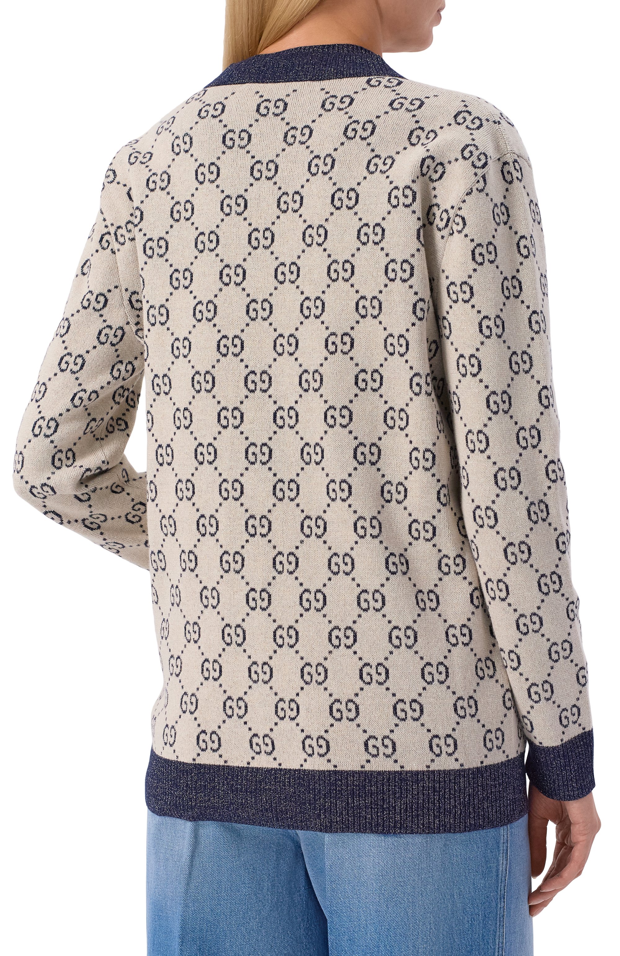 Хлопковый кардиган GUCCI кремового цвета по цене 184500 руб., арт. 692727/XKB54, фото 4 Хлопковый кардиган GUCCI, арт. 692727/XKB54, фото 4