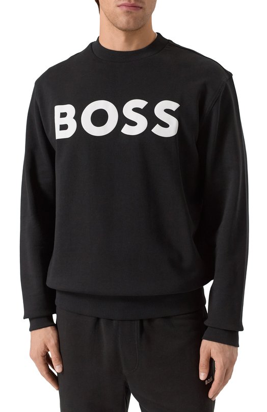 Хлопковый свитшот BOSS Orange 50487133 Чёрный  50487133 Фото 3