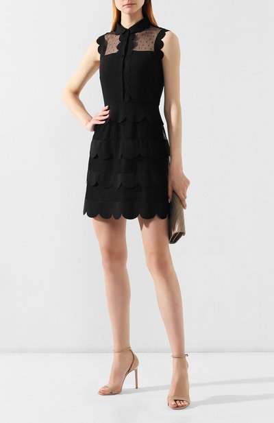 Платье с оборками REDVALENTINO черного цвета по цене 49550 руб., арт. SR3VA3E5/2MG, фото 2 Платье с оборками REDVALENTINO, арт. SR3VA3E5/2MG, фото 2