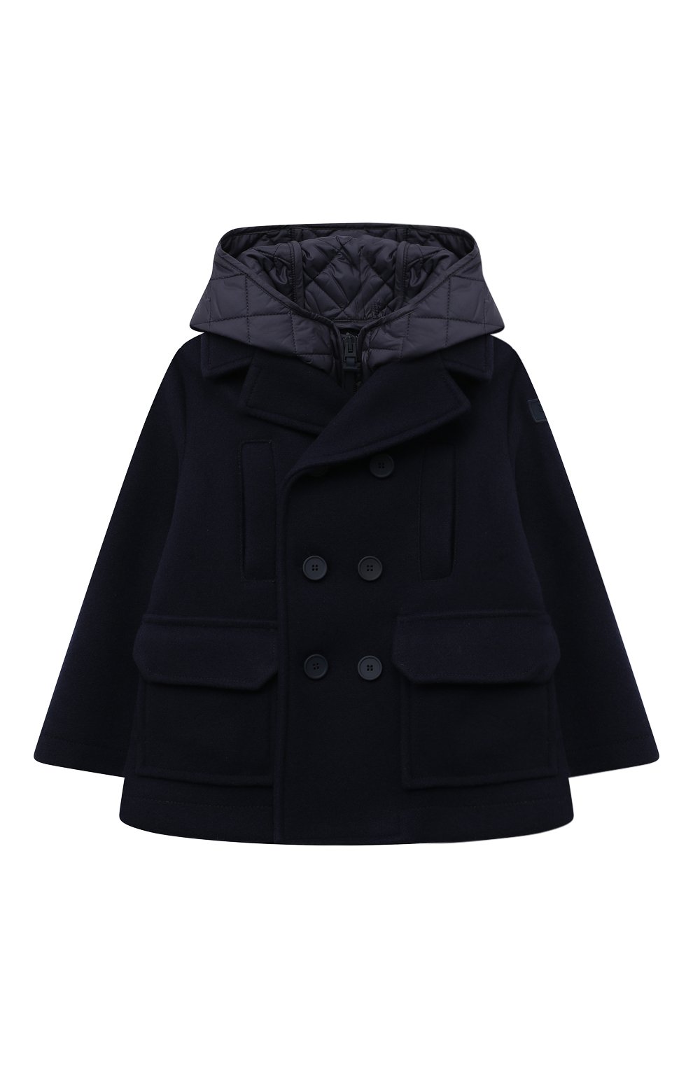 Пальто с жилетом IL GUFO темно-синего цвета по цене 49950 руб., арт. A23GP311M0138/2A-4A, фото 1 Пальто с жилетом IL GUFO, арт. A23GP311M0138/2A-4A, фото 1