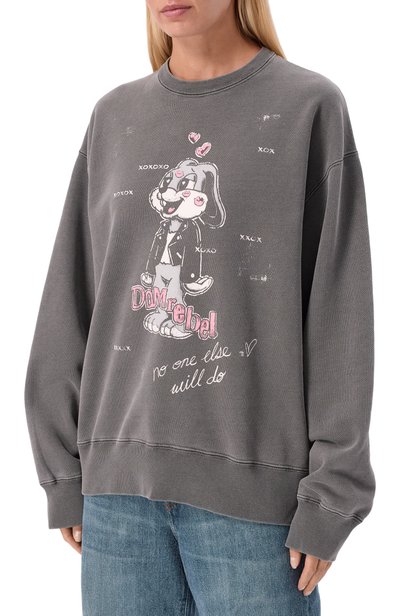 Хлопковый свитшот DOMREBEL серого цвета по цене 37400 руб., арт. SMITTEN/SWEATSHIRT, фото 3 Хлопковый свитшот DOMREBEL, арт. SMITTEN/SWEATSHIRT, фото 3
