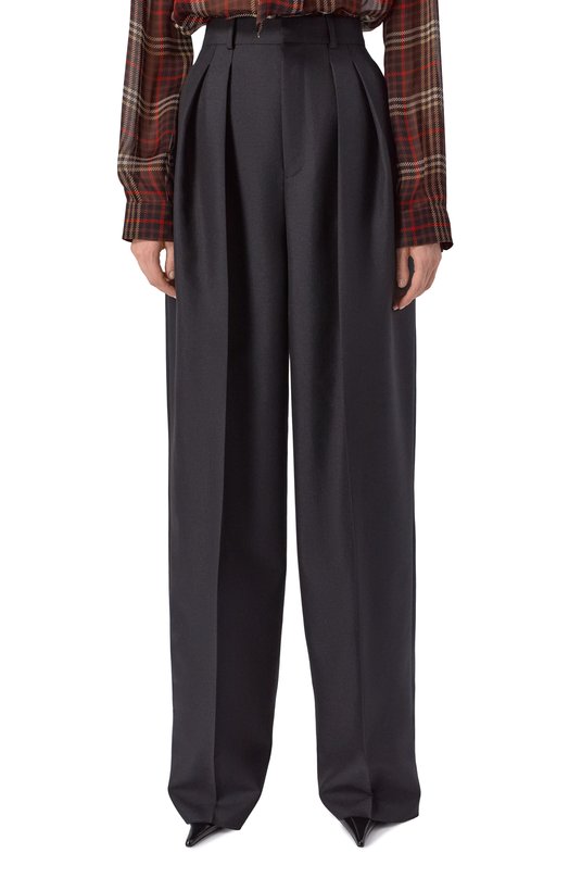 Шерстяные брюки Saint Laurent 854457/Y5J50 Чёрный  854457/Y5J50 Фото 3