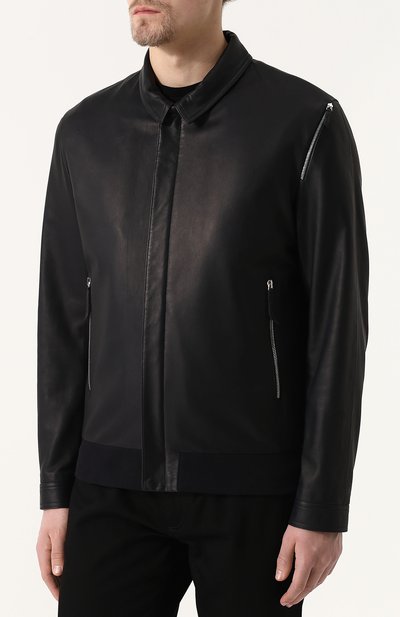 Кожаный бомбер с отложным воротником ANDREA CAMPAGNA, арт. 89900E1652600, фото 3
