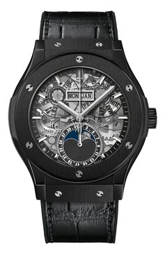 Мужские часы classic fusion aerofusion moonphase black magic HUBLOT бесцветного цвета, арт. 547.CX.0170.LR | Фото 1 (Механизм: Автомат; Региональные ограничения белый список (Axapta Mercury): Не проставлено; Цвет циферблата: Чёрный; Нос: Не проставлено)