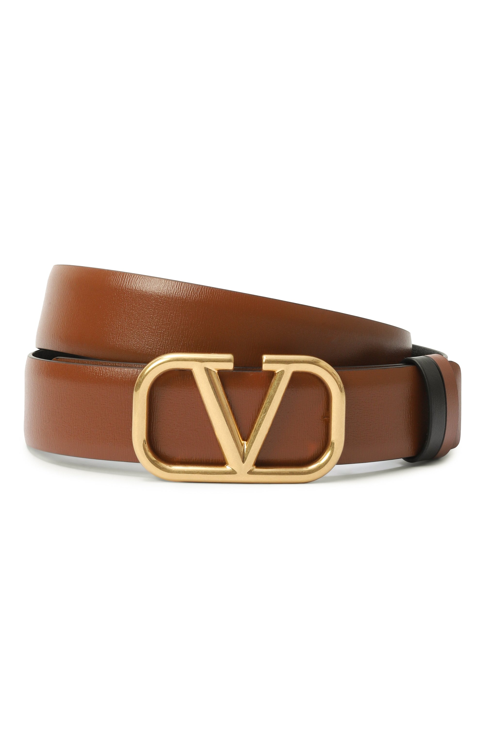 Двусторонний ремень vlogo signature VALENTINO коричневого цвета по цене 59400 руб., арт. 6W2T0T15/ZFR, фото 1 Двусторонний ремень vlogo signature VALENTINO, арт. 6W2T0T15/ZFR, фото 1