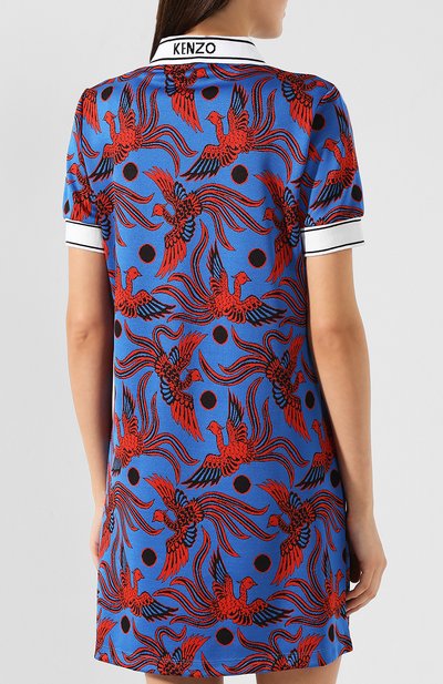 Платье с принтом KENZO синего цвета по цене 23250 руб., арт. 2R0840930, фото 4 Платье с принтом KENZO, арт. 2R0840930, фото 4