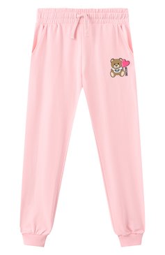 Детская комп�лект из толстовки и брюк MOSCHINO светло-розового цвета, арт. HDK033/LDA00/10-14 | Фото 4 (Рукава: Длинные; Драгоценные камни: Проставлено; Материал сплава: Проставлено; Девочки Кросс-КТ: Костюмы-спорт; Тематический товар: Teddy Bear; Материал внешний: Хлопок; Ростовка одежда: 10 - 11 лет | 140 - 146см, 16 лет | 164 см, 12 лет | 152 см)