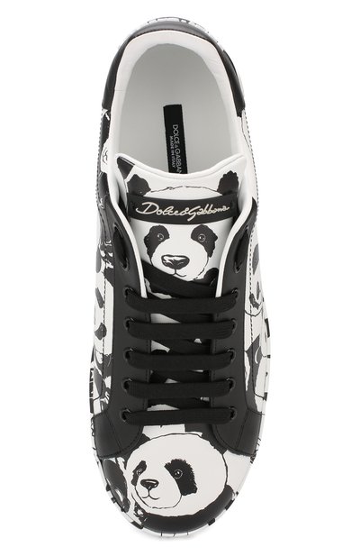 Кожаные кеды portofino DOLCE & GABBANA черно-белого цвета по цене 93250 руб., арт. CS1570/AZ311, фото 5 Кожаные кеды portofino DOLCE & GABBANA, арт. CS1570/AZ311, фото 5