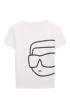 Детская хлопковая футболка KARL LAGERFELD KIDS белого цвета, арт. Z30056 | Фото 2 (Рукава: Короткие; Материал сплава: Проставлено; Материал внешний: Хлопок; Мальчики Кросс-КТ: Футболка-одежда; Драгоценные камни: Проставлено; Ростовка одежда: 7 лет | 122 см, 9 лет | 134 см, 13 - 15 лет | 158 см, 12 лет | 152 см, 16 лет | 164 см)