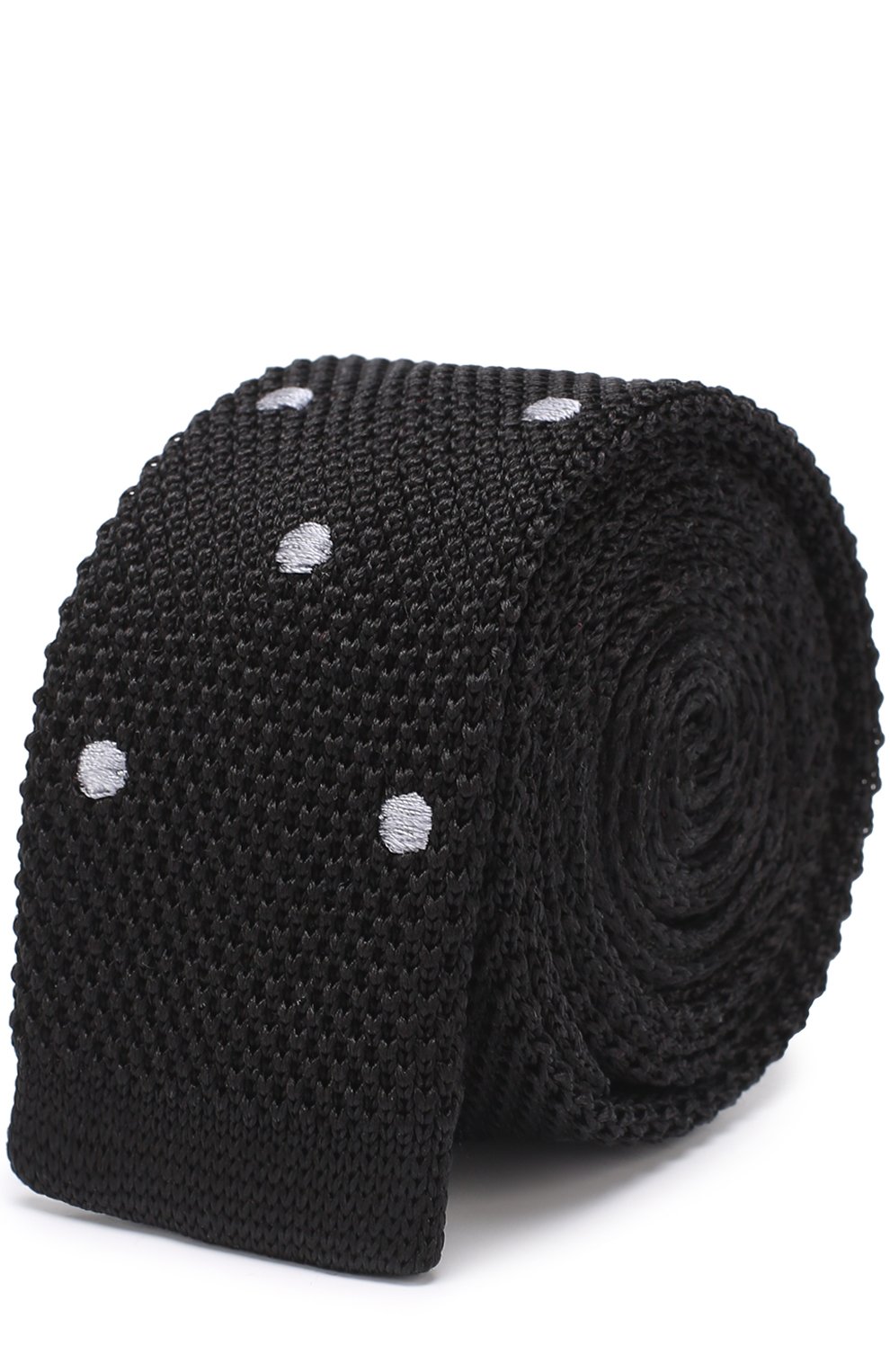 Шелковый вязаный галстук LANVIN черного цвета по цене 11700 руб., арт. 1994/KNITTED TIE, фото 1 Шелковый вязаный галстук LANVIN, арт. 1994/KNITTED TIE, фото 1
