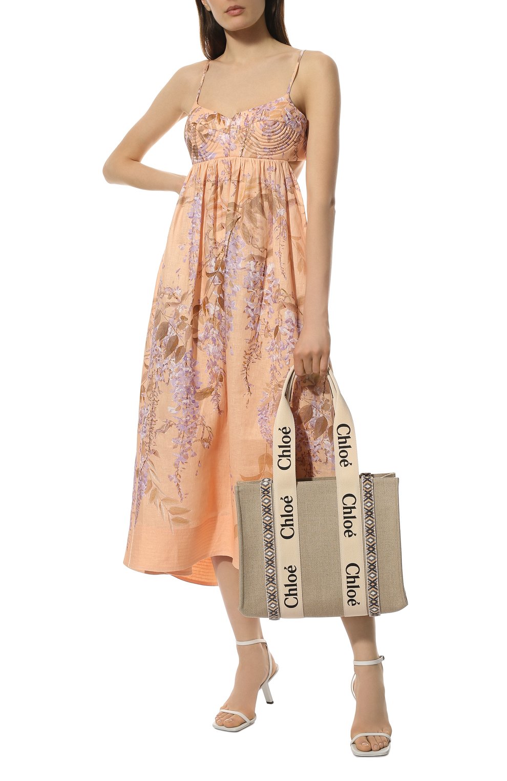 Сумка-тоут woody small CHLOÉ светло-зеленого цвета по цене 115500 руб., арт. CHC22SS383G42, фото 2 Сумка-тоут woody small CHLOÉ, арт. CHC22SS383G42, фото 2