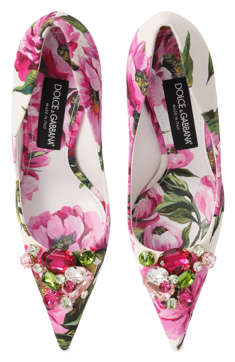 Женские текстильные туфли DOLCE & GABBANA розового цвета, арт. CD1916/A6L95 | Фото 6 (Материал внешний: Текстиль; Каблук высота: Высокий; Подошва: Плоская; Материал внутренний: Натуральная кожа; Каблук тип: Шпилька; Размерность: Товар большемерит; Автоматизация ТО: Проставлено; Автоматизация состава: Проставлено)