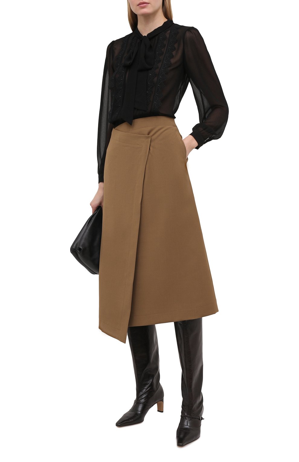 Блузка SELF-PORTRAIT черного цвета по цене 34950 руб., арт. RS21-130T, фото 2 Блузка SELF-PORTRAIT, арт. RS21-130T, фото 2