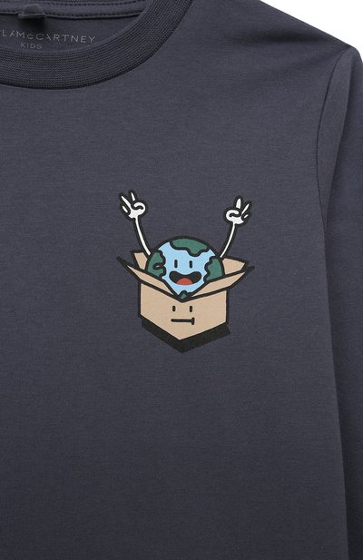 Хлопковый лонгслив STELLA MCCARTNEY темно-синего цвета по цене 9560 руб., арт. TT8T30, фото 3 Хлопковый лонгслив STELLA MCCARTNEY, арт. TT8T30, фото 3