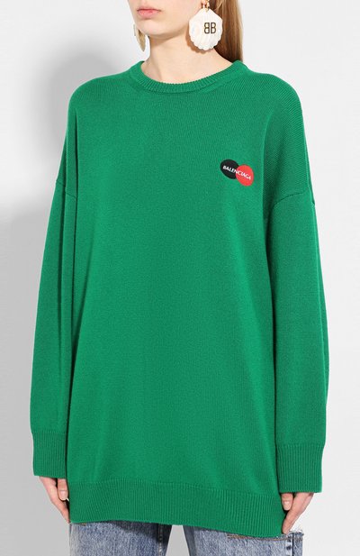 Кашемировый свитер BALENCIAGA зеленого цвета по цене 88550 руб., арт. 620992/T4103, фото 3 Кашемировый свитер BALENCIAGA, арт. 620992/T4103, фото 3