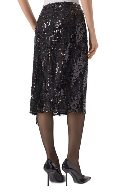 Юбка с отделкой пайетками ELIE SAAB черного цвета по цене 178000 руб., арт. SK207NP25/PA010, фото 4 Юбка с отделкой пайетками ELIE SAAB, арт. SK207NP25/PA010, фото 4
