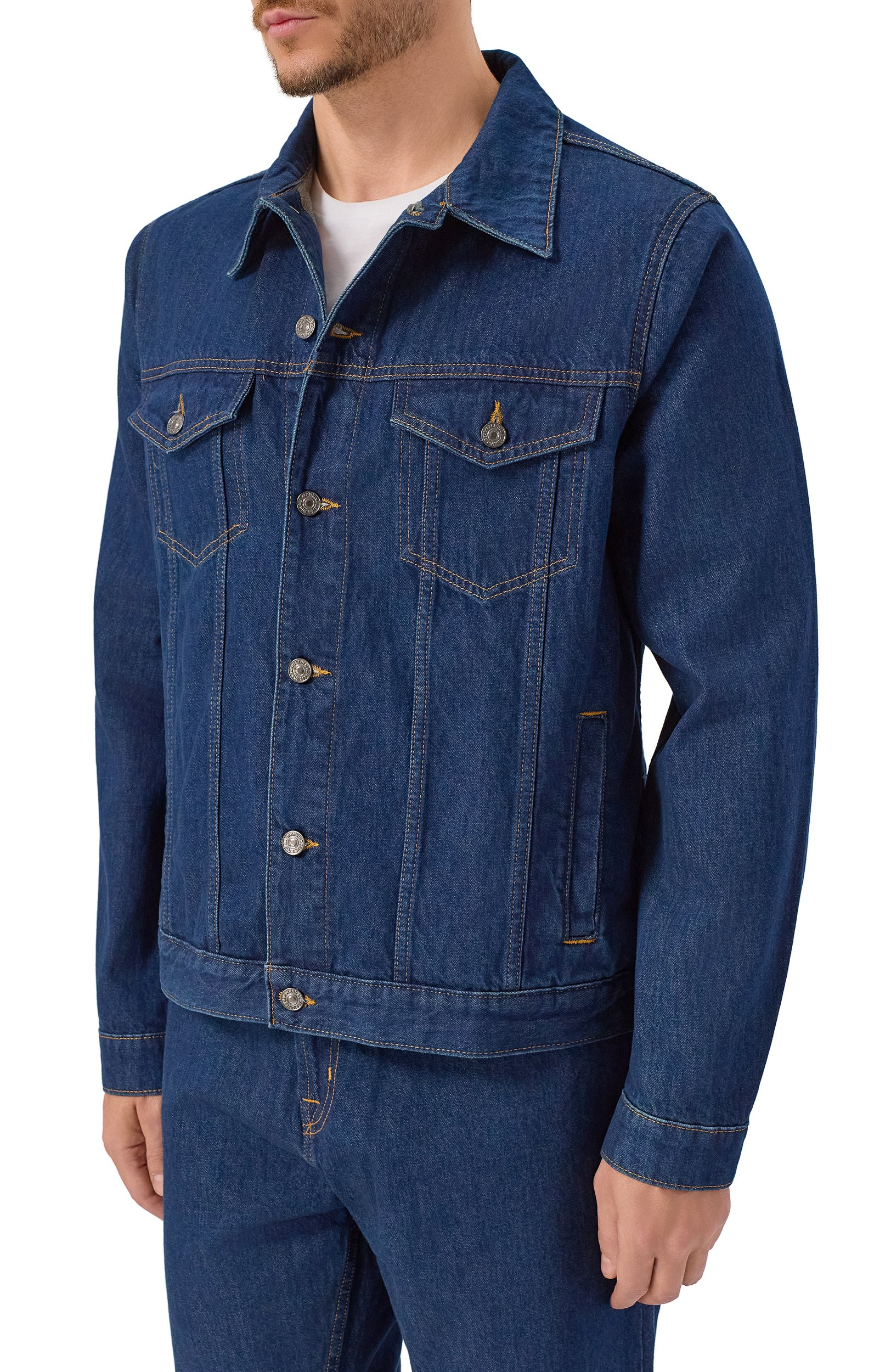 Джинсовая куртка 7 FOR ALL MANKIND темно-синего цвета по цене 32950 руб., арт. 7T470066-3K1, фото 3 Джинсовая куртка 7 FOR ALL MANKIND, арт. 7T470066-3K1, фото 3