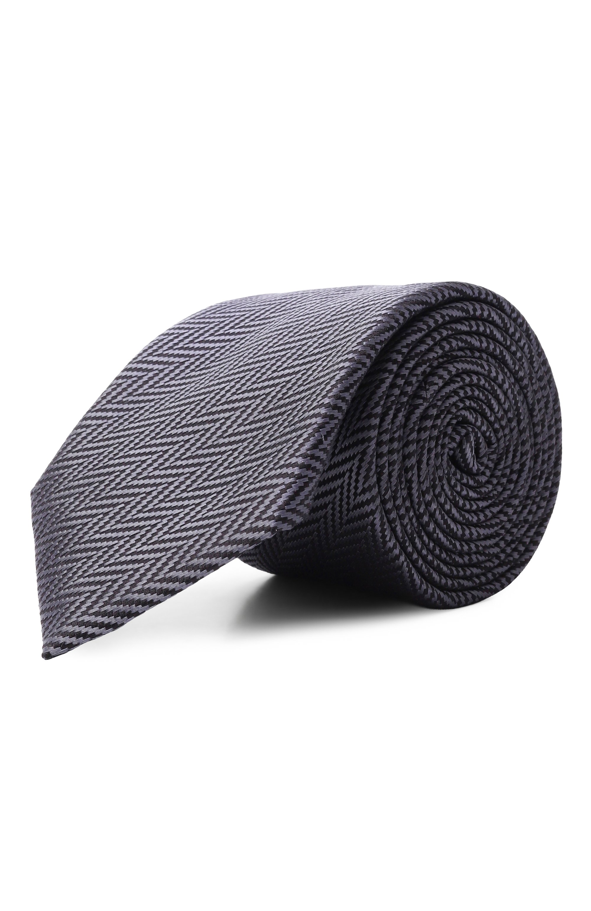 Шелковый галстук GIORGIO ARMANI темно-серого цвета по цене 26450 руб., арт. GM000800/TE20412, фото 1 Шелковый галстук GIORGIO ARMANI, арт. GM000800/TE20412, фото 1