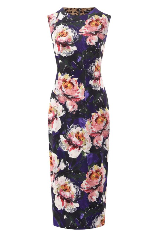 Платье из вискозы Dolce & Gabbana F6EAKT/FSIBD Фиолетовый F6EAKT/FSIBD