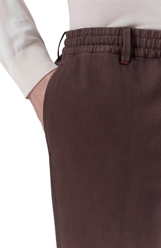 Брюки из хлопка и лиоцелла Cortigiani 4AP400 Коричневый  4AP400 Фото 5